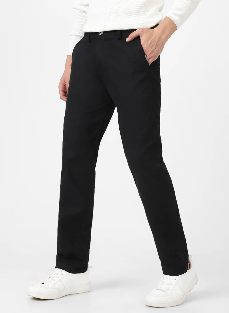 Urbano Fashion  Urbano Fashion Men's Black Cotton Slim Fit Casual Chinos Trousers for Men | Best Price UAE